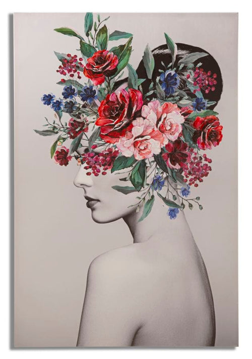 Tablou Canvas Lady Flower -A- Multicolor, 80 x 120 cm