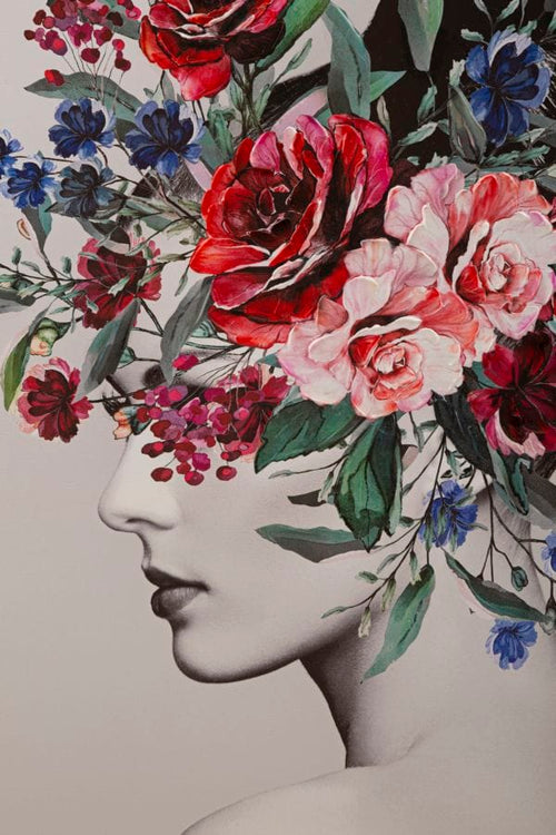 Tablou Canvas Lady Flower -A- Multicolor, 80 x 120 cm (1)