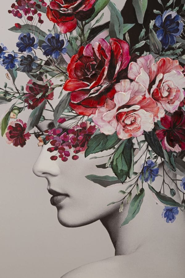Tablou Canvas Lady Flower -A- Multicolor, 80 x 120 cm (1)