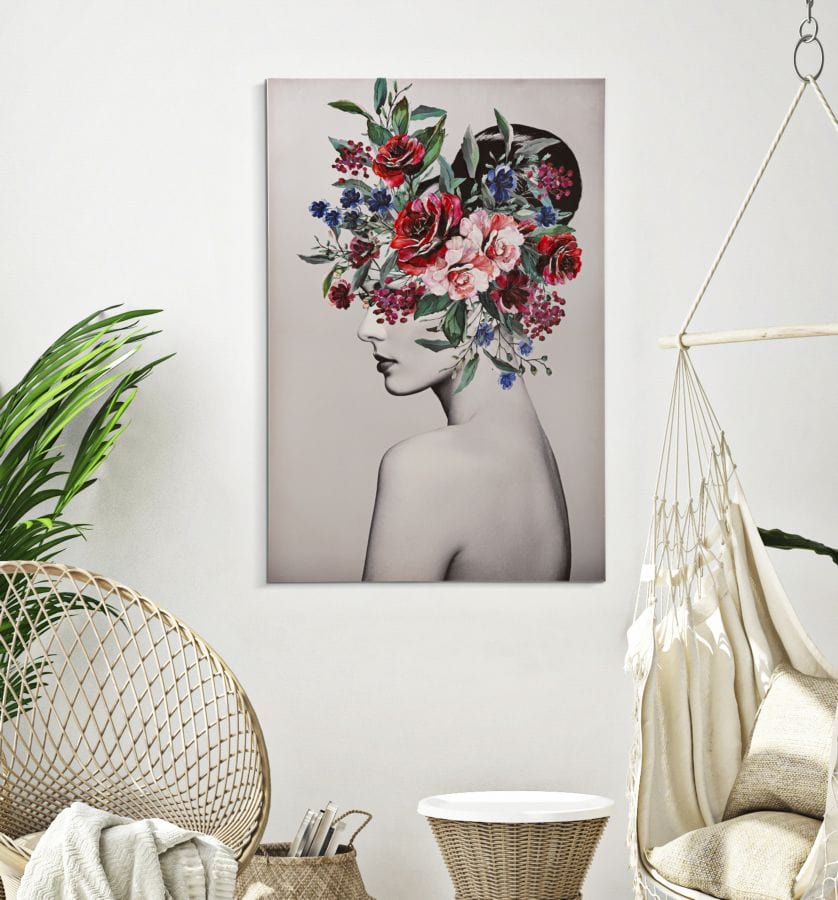 Tablou Canvas Lady Flower -A- Multicolor, 80 x 120 cm (4)