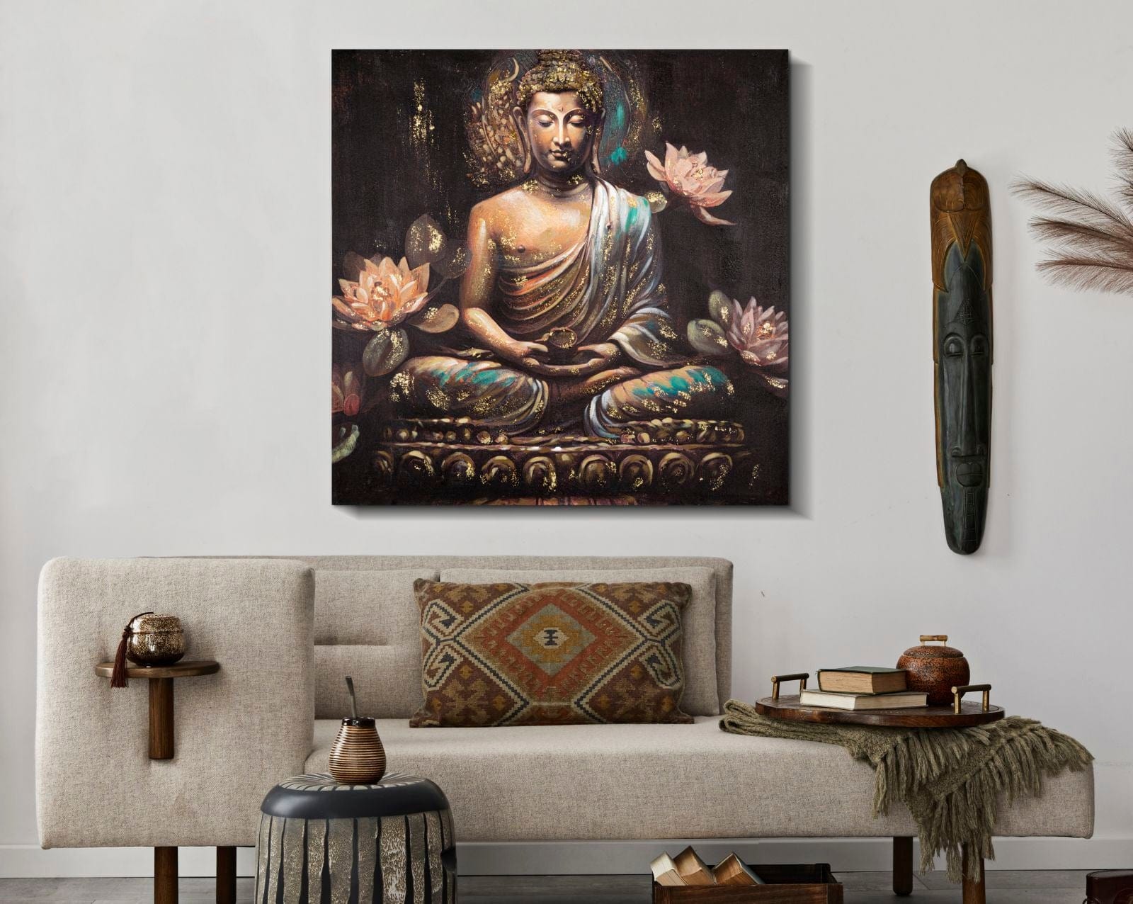 Tablou Canvas Buddha -A- Multicolor, 100 x 100 cm (4)