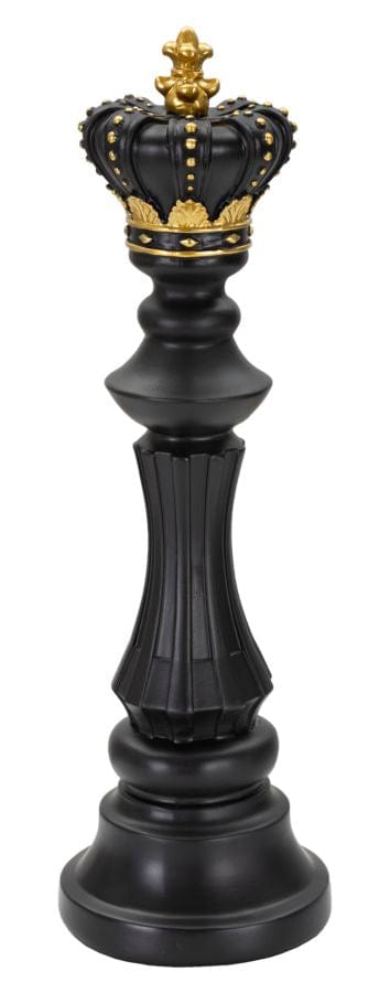 Decoratiune din polirasina, King Medium Negru / Auriu, Ø13xH40,5 cm