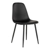 Scaun tapitat cu piele ecologica si picioare metalice, Stockholm Negru, l44xA39xH86 cm