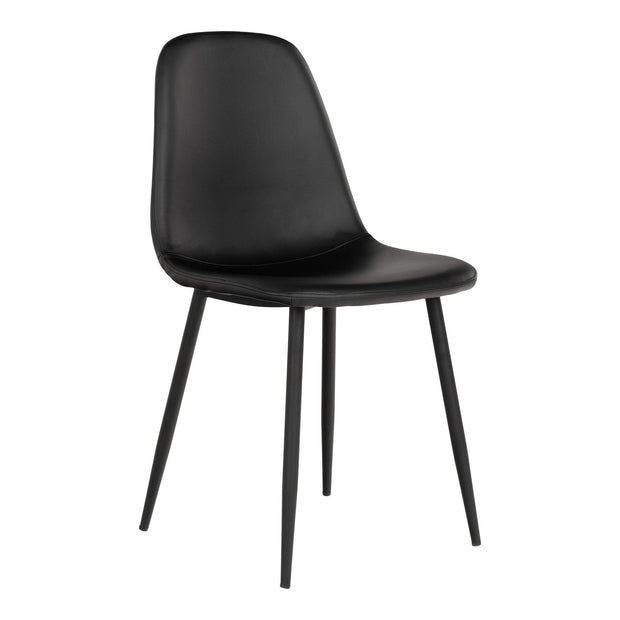 Scaun tapitat cu piele ecologica si picioare metalice, Stockholm Negru, l44xA39xH86 cm