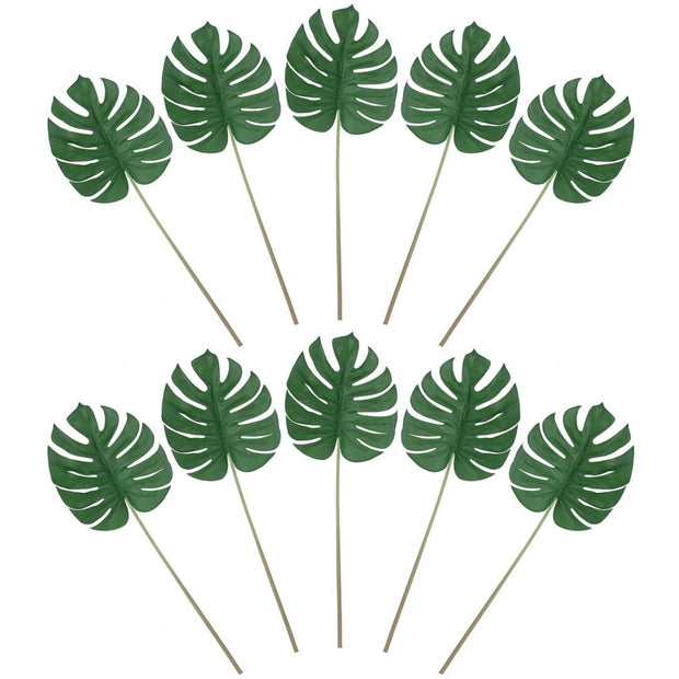 Set 10 frunze decorative artificiale, Tropi Verde, H85 cm