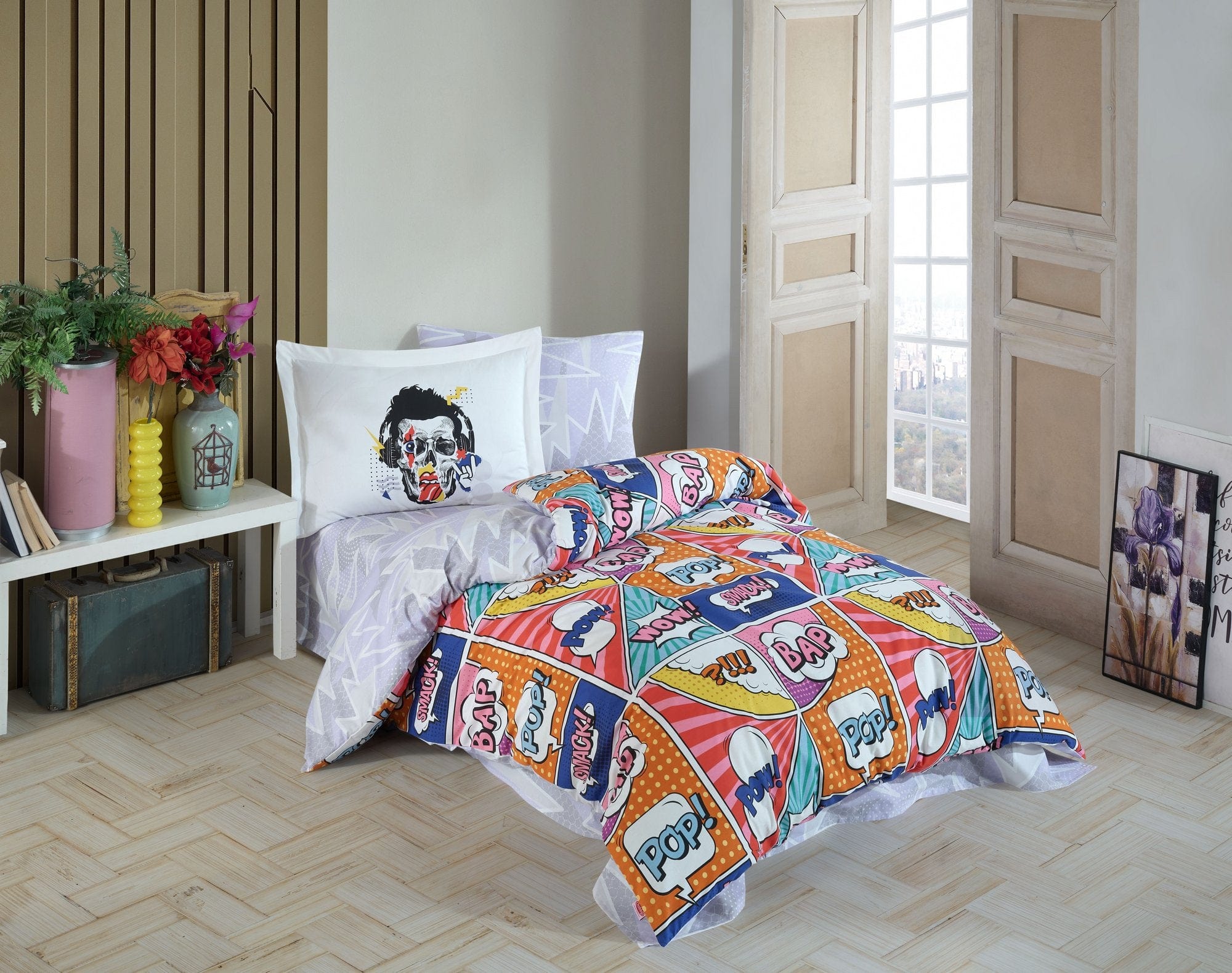 Lenjerie de pat din bumbac, Wow Multicolor, 160 x 220 cm