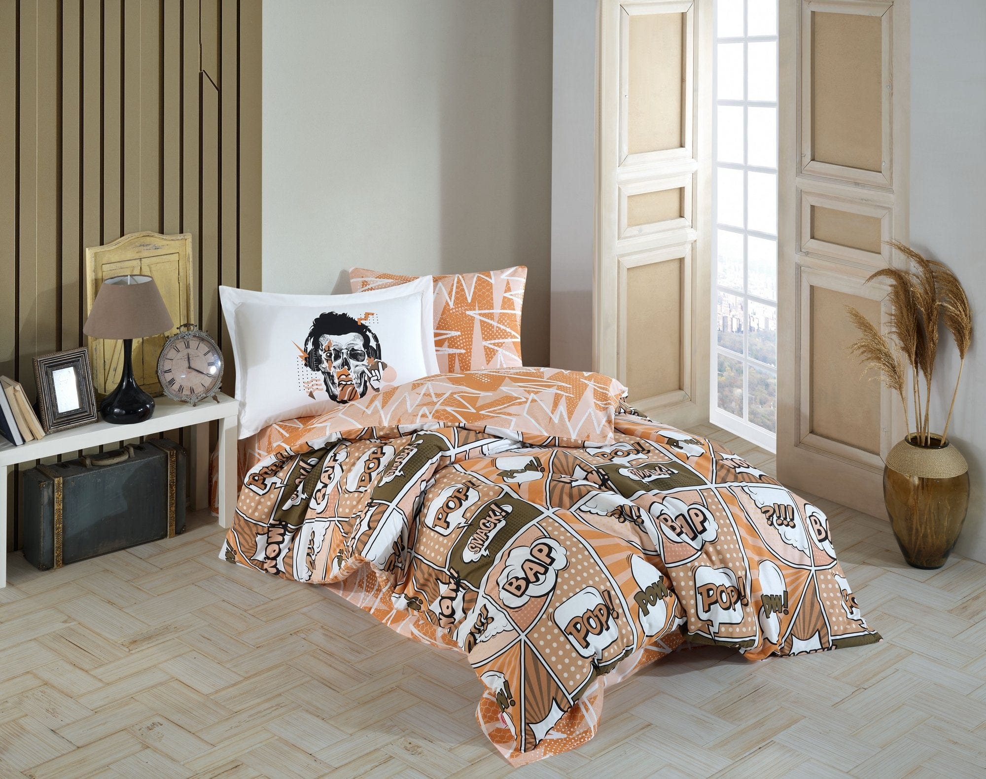 Lenjerie de pat din bumbac, Wow Sephia Multicolor, 160 x 220 cm