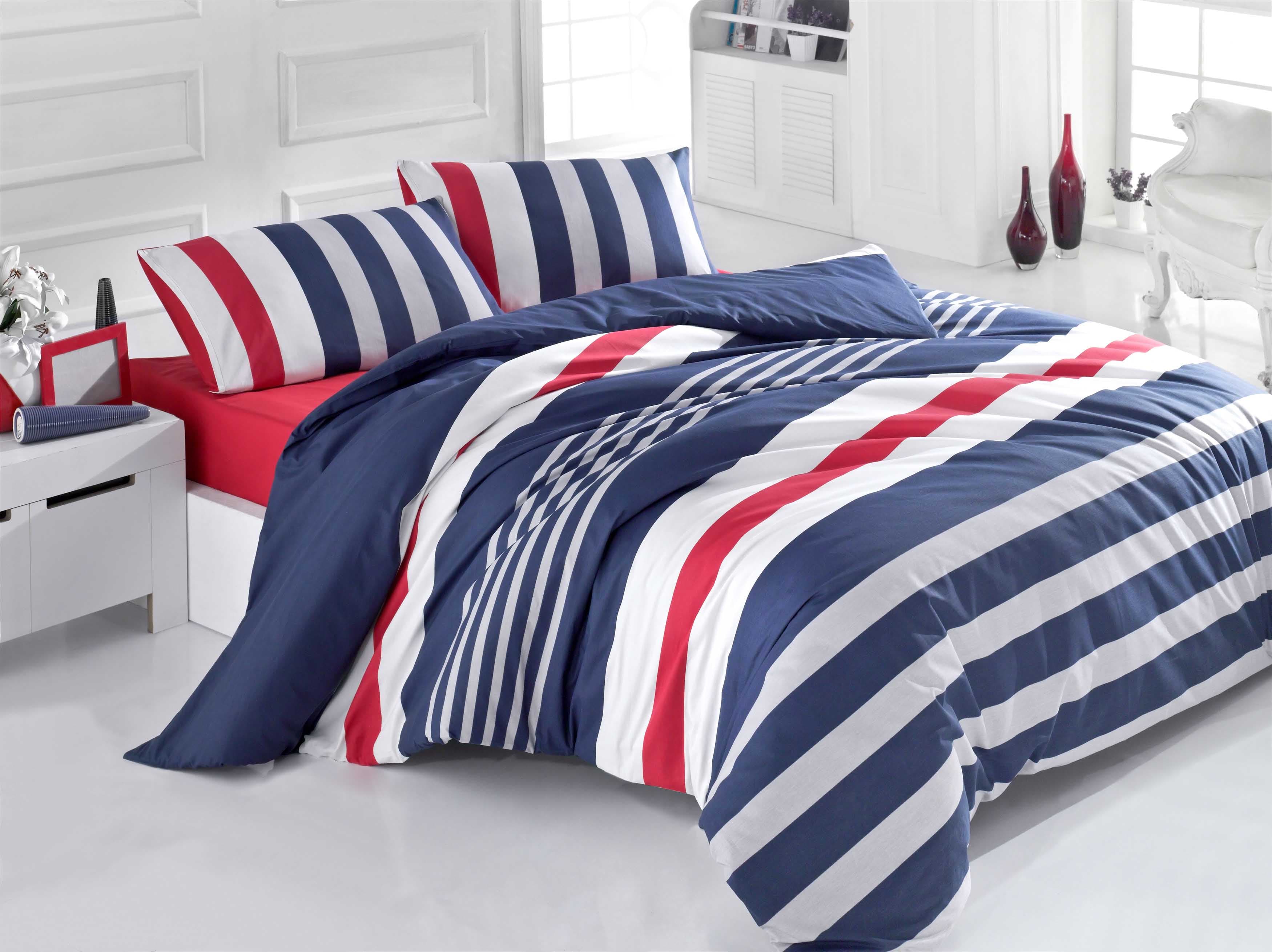 Lenjerie de pat din bumbac, Stripe Multicolor, 160 x 220 cm