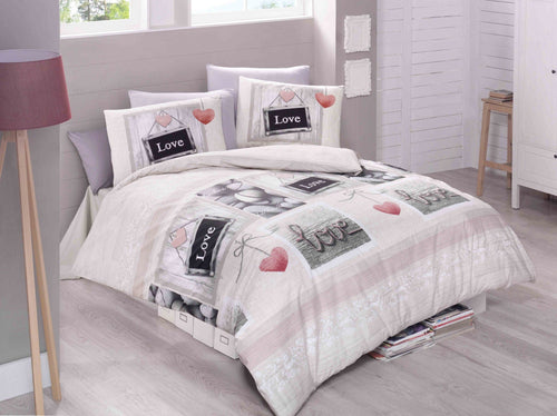 Lenjerie de pat din bumbac, Romantique Multicolor, 200 x 220 cm