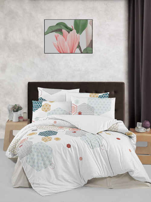 Lenjerie de pat din bumbac, Lucy Multicolor, 200 x 220 cm