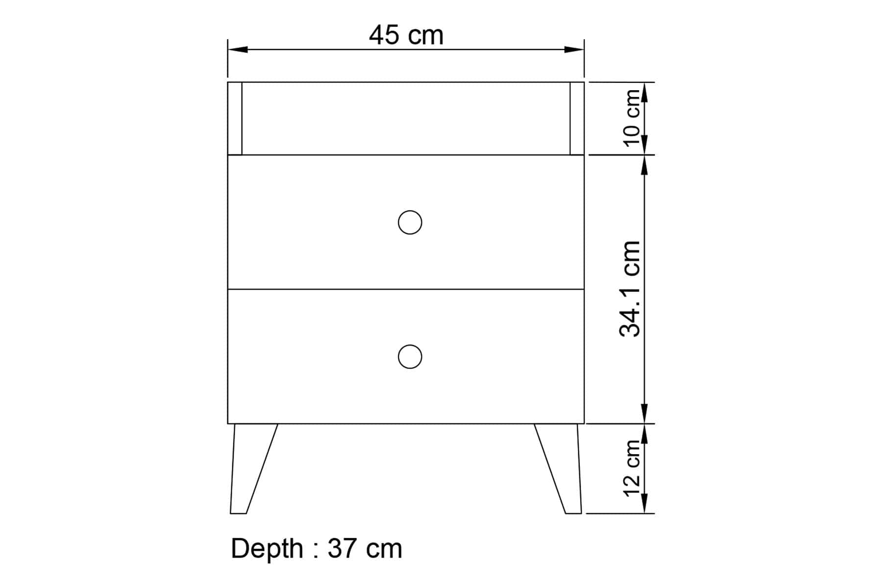 Noptiera din pal si plastic, cu 2 sertare, Tango 621 Antracit, l45xA37xH56 cm (2)