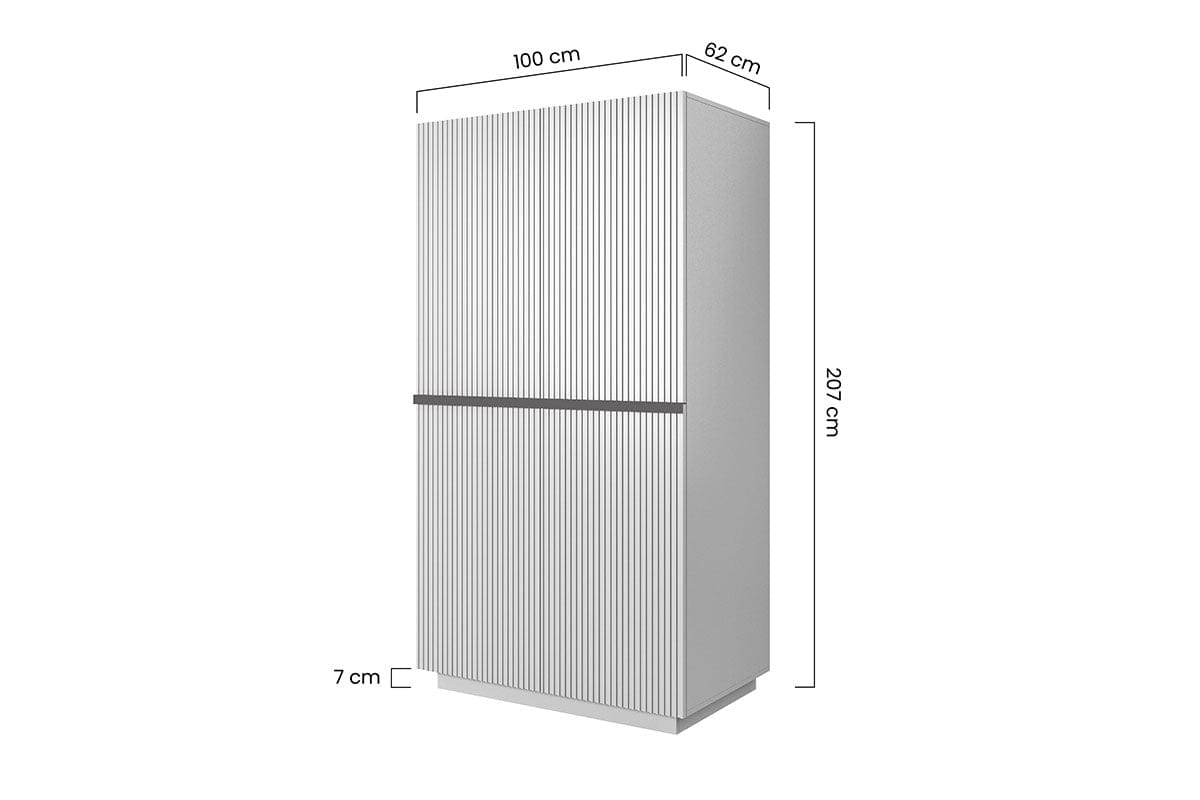 Dulap din MDF, cu 2 usi, Nicole 100-2D Roz / Auriu, l100xA62xH207 cm (5)