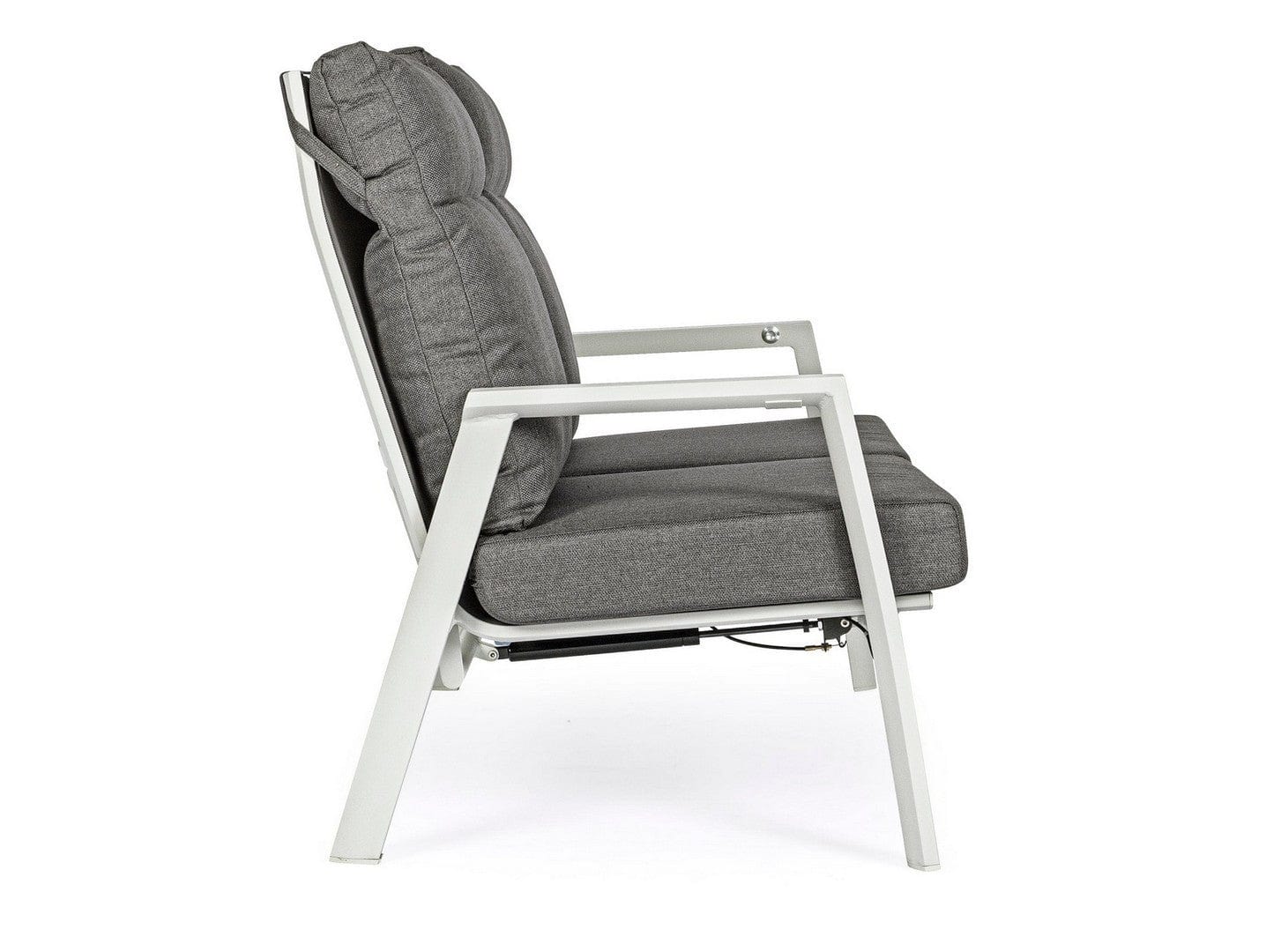 Canapea recliner pentru gradina / terasa, din aluminiu si material textil, 2 locuri, Kledi Antracit / Gri, l152xA81xH98 cm (6)