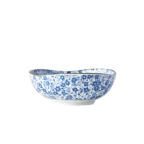 MIJ Europe Bol din ceramica, 100 ml, Ø10,5xH4 cm, Blue Daisy Albastru