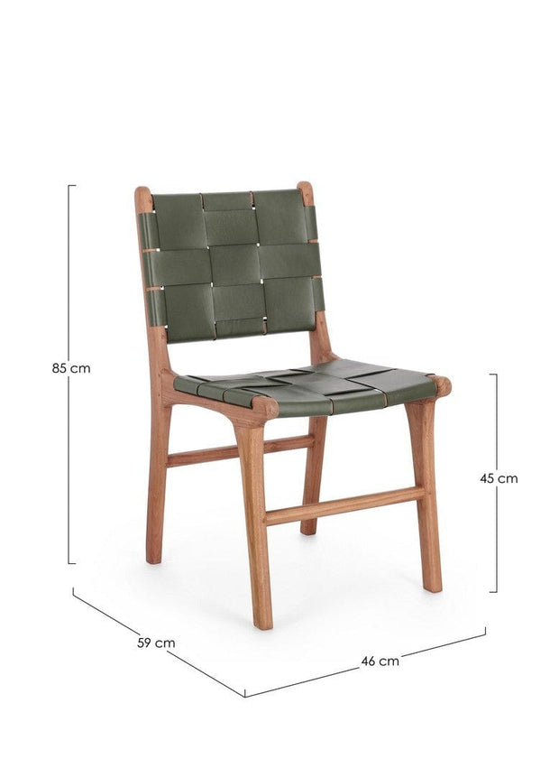 Scaun tapitat cu piele naturala, Joanna Verde, l46xA59xH85 cm (2)