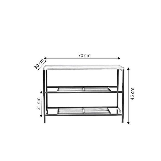 Pantofar din pal si metal, Frankfurt L2033 Stejar / Negru, l70xA30xH45 cm (4)