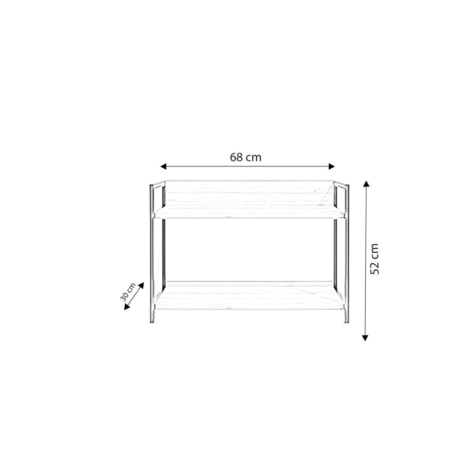 Pantofar din pal si metal, Bottrop L2057 Stejar / Negru, l68xA38xH52 cm (4)