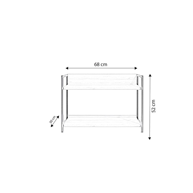 Pantofar din pal si metal, Bottrop L2057 Stejar / Negru, l68xA38xH52 cm (4)