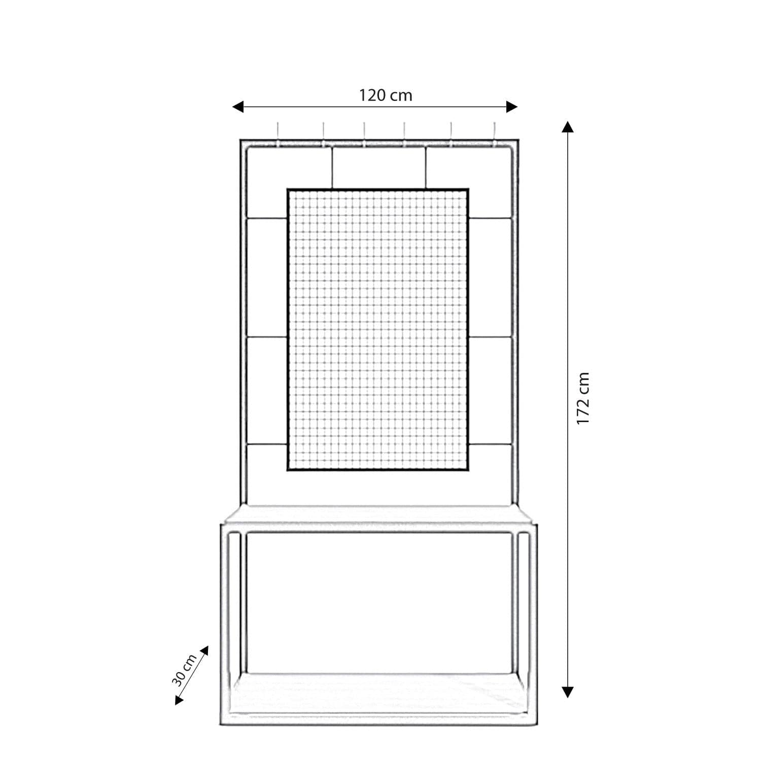 Suport din pal pentru haine si incaltaminte, Mainz L1319 Nuc / Negru, l120xA30xH172 cm (4)