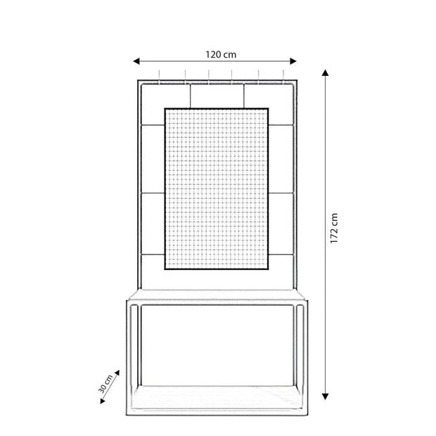 Suport din pal pentru haine si incaltaminte, Mainz L1319 Nuc / Negru, l120xA30xH172 cm (4)