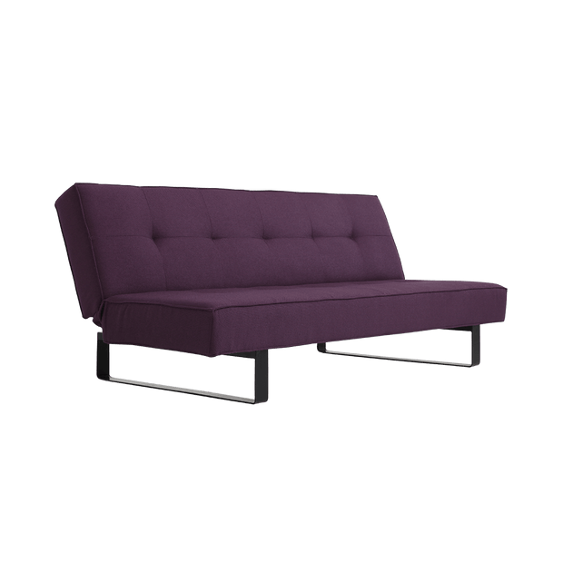 Canapea Extensibila, 2 Locuri, Tapitata cu Stofa, Sleek Violet, l177xA55xH80 cm