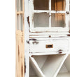 Moycor Cabinet cu vitrina din lemn, cu 2 sertare, 2 usi si suport sticle, Everest Alb Antichizat / Maro, l100xA35xH150 cm