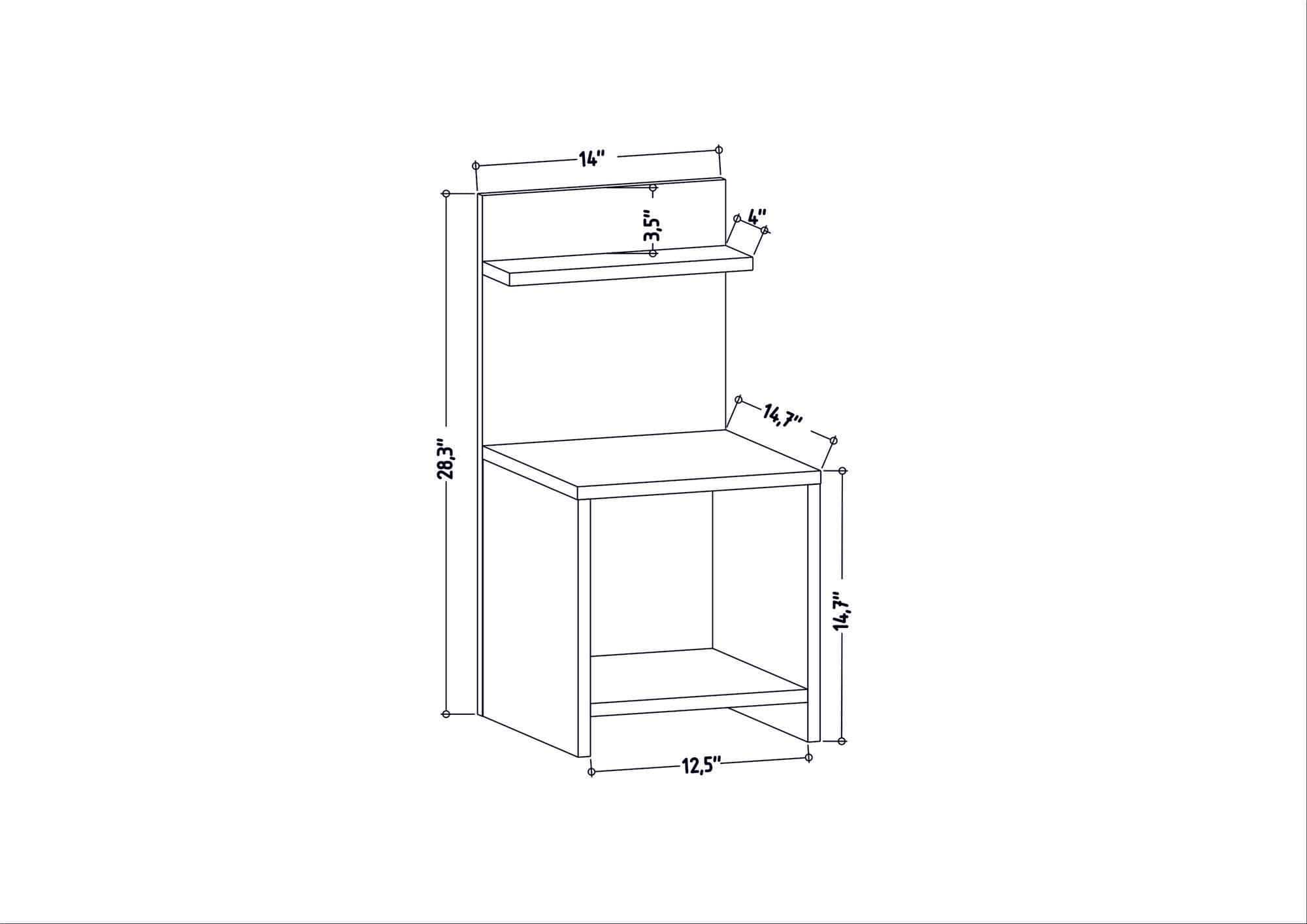 Noptiera din pal, Ullman Alb, l35,6xA37,4xH72 cm (5)