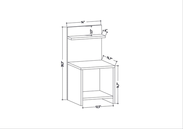 Noptiera din pal, Ullman Alb, l35,6xA37,4xH72 cm (5)