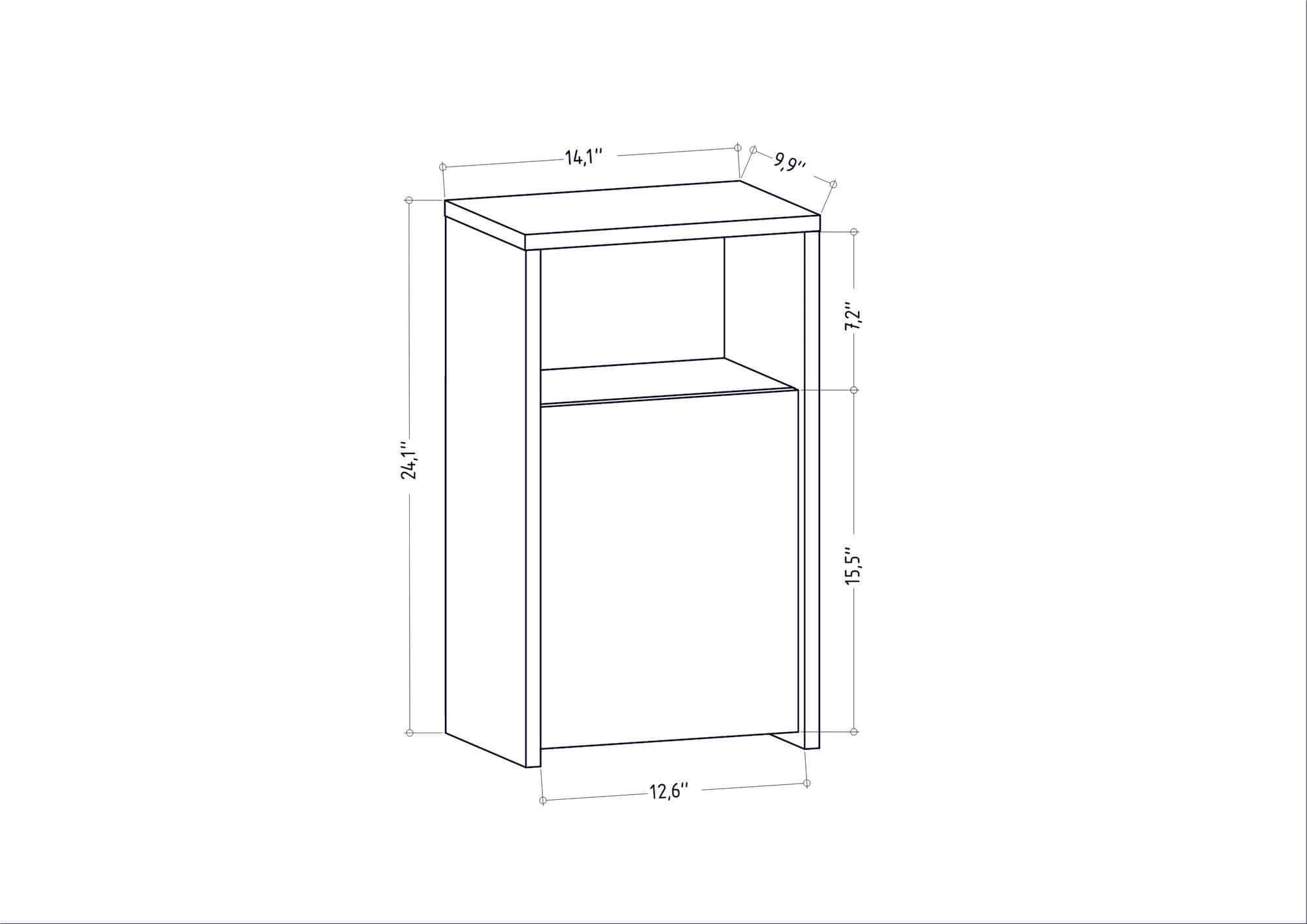 Noptiera din pal, cu 1 usa, Carlin Alb, l36xA25,3xH61,4 cm (5)