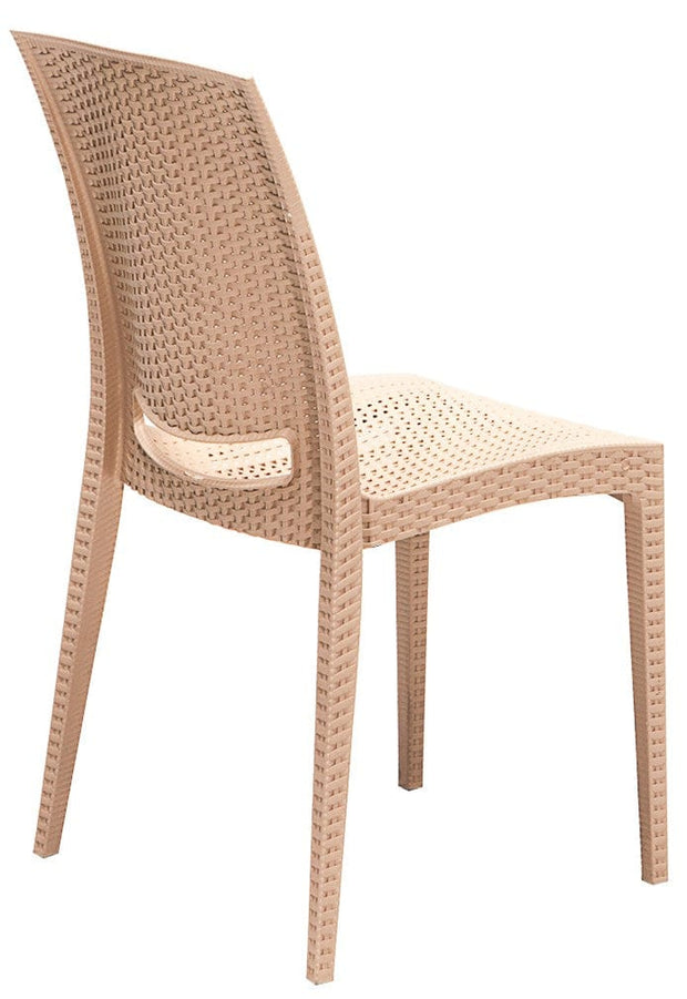 Set masa de gradina / terasa din polipropilena + 4 scaune de gradina, Rattan Cappuccino, L80xl80xH75 cm (9)