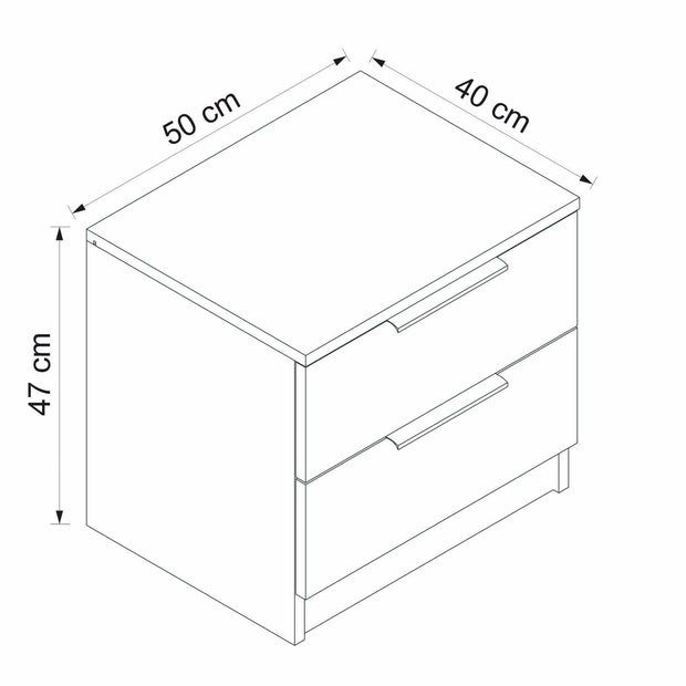 Noptiera din pal, cu 2 sertare, Kale Plus 7911 Nuc, l54xA47xH40 cm (7)