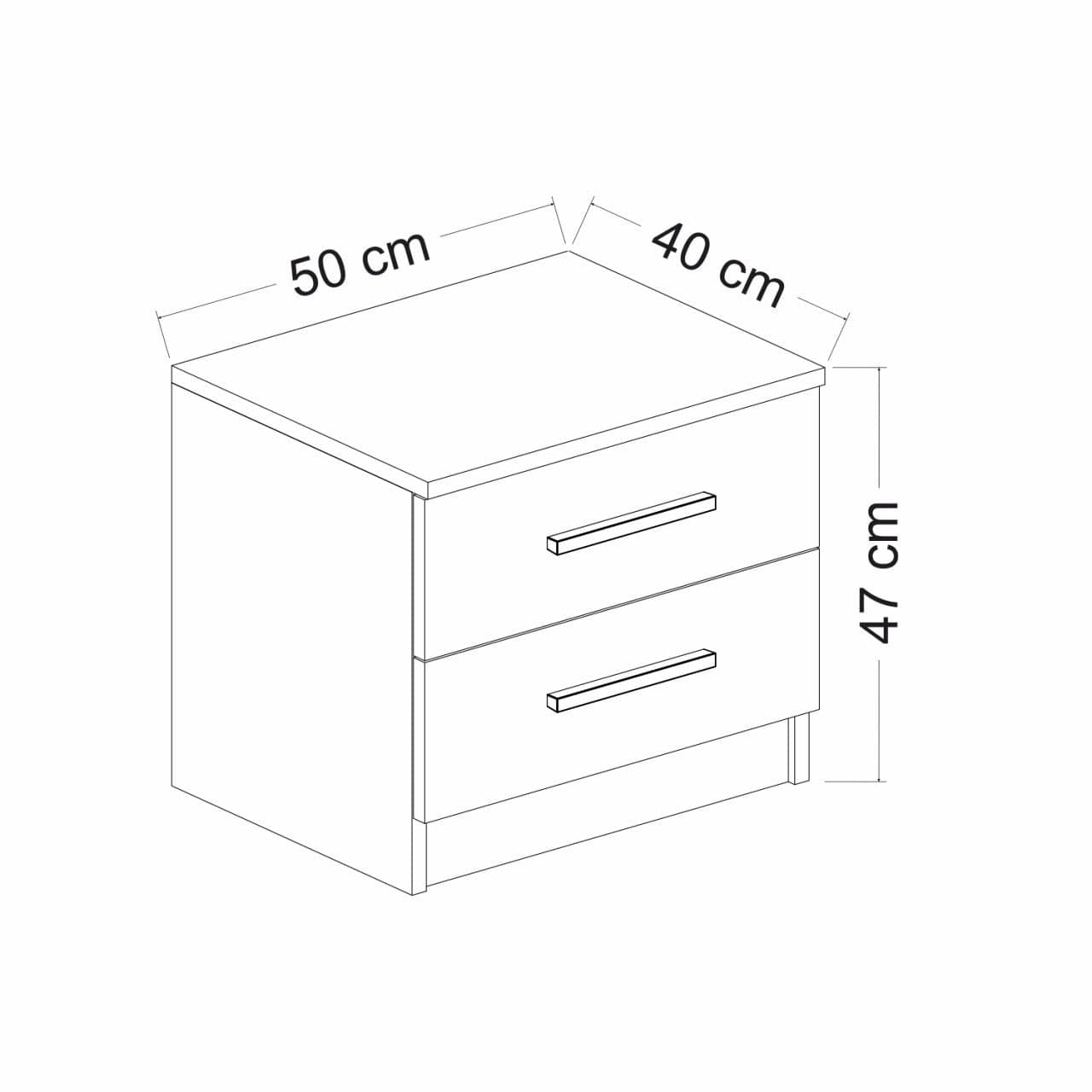 Noptiera din pal, cu 2 sertare, Kale 4920 Nuc, l54xA47xH40 cm (7)