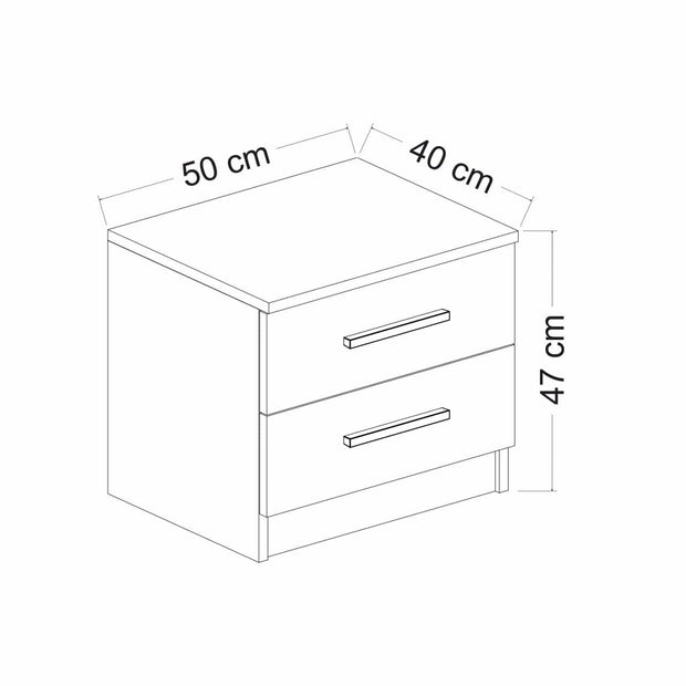 Noptiera din pal, cu 2 sertare, Kale 4920 Nuc, l54xA47xH40 cm (7)