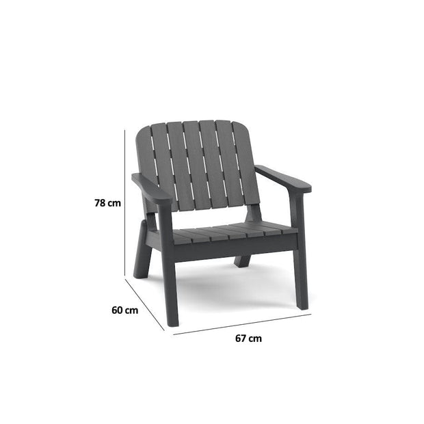 Scaun din polipropilena Silva Antracit, l67xA60xH78 cm (4)