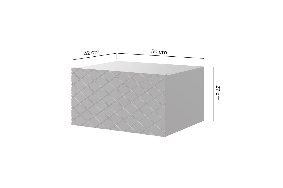 Set 2 noptiere suspendate din pal si MDF, cu 1 sertar, Scalia 50-1SZ Alb, l50xA42xH27 cm (7)