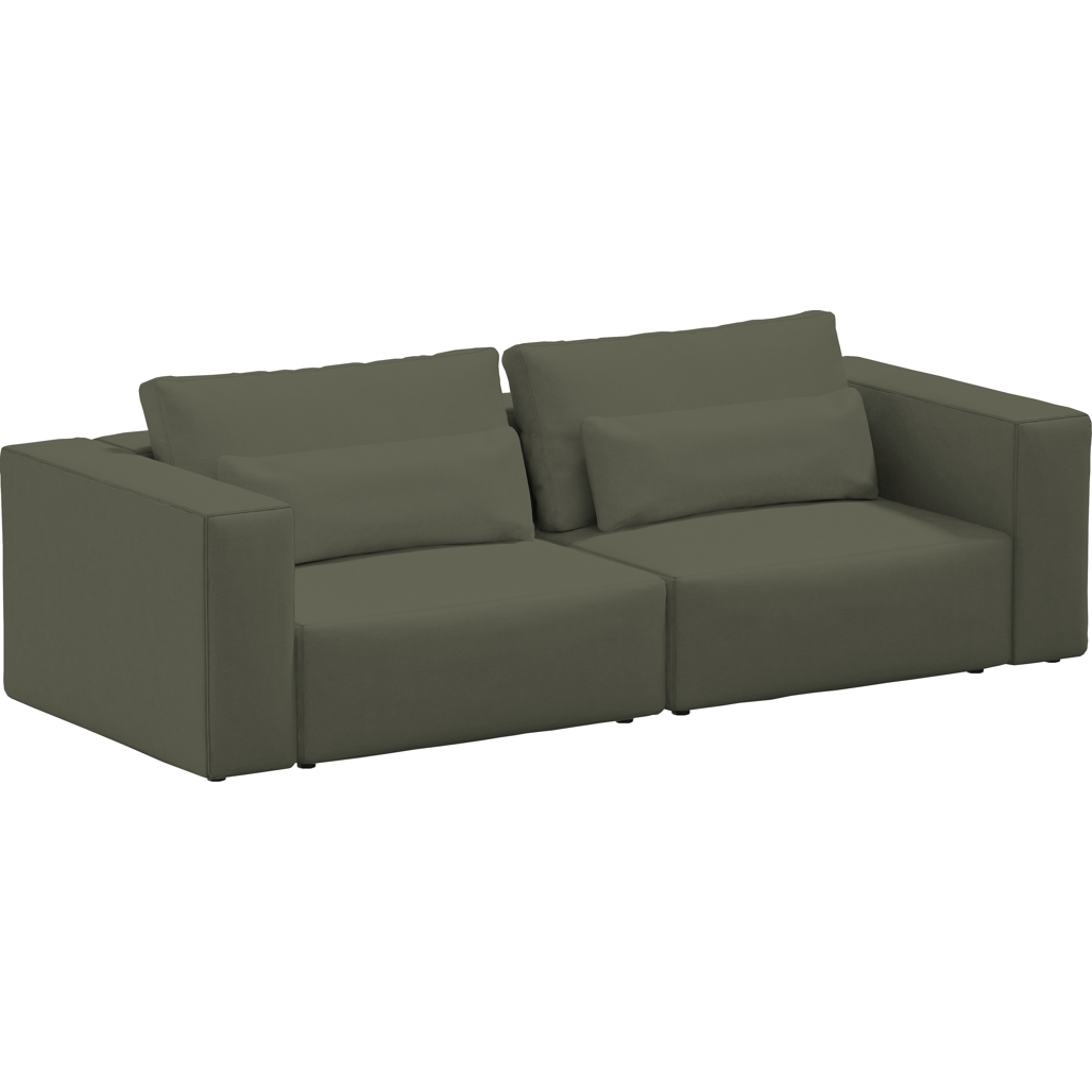 Canapea modulara, 2 Locuri, Tapitata cu Stofa, Riposo Grande Verde Olive, l250xA105xH85 cm (1)