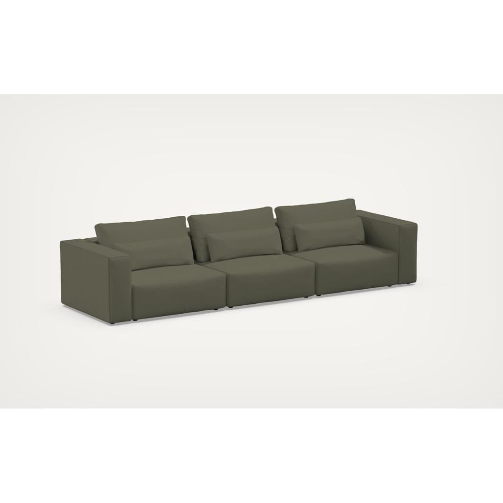 Canapea modulara, 4 Locuri, Tapitata cu Stofa, Riposo Grande Verde Olive, l375xA105xH85 cm (2)