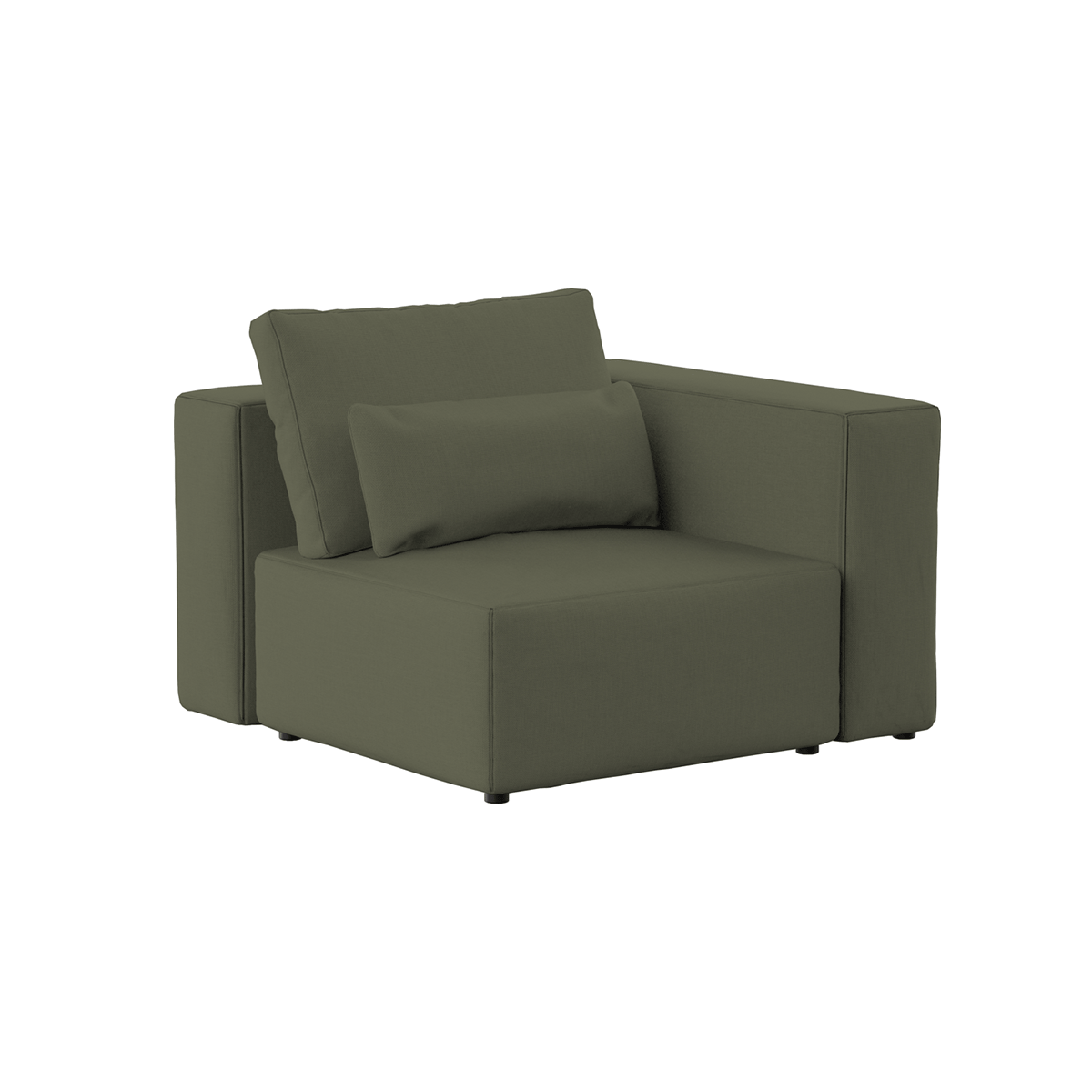 Fotoliu Modular tapitat cu stofa, Riposo Verde Olive, l105xA105xH85 cm