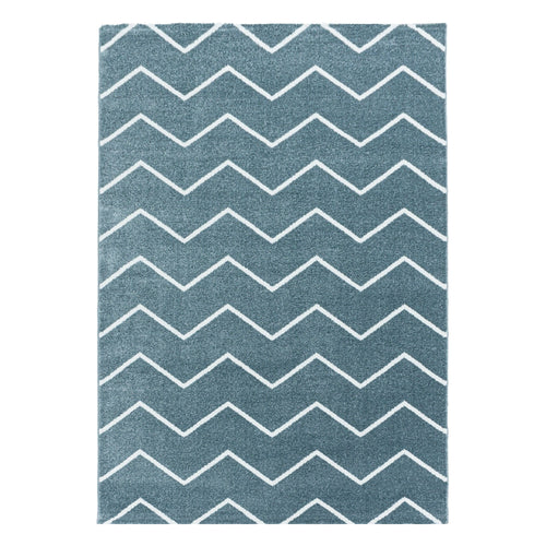 Covor din PP Rio 4602 Chevron Design Albastru & AYYTPCH-RIO4602BLUE & AYYTPCH-RIO4602BLUE