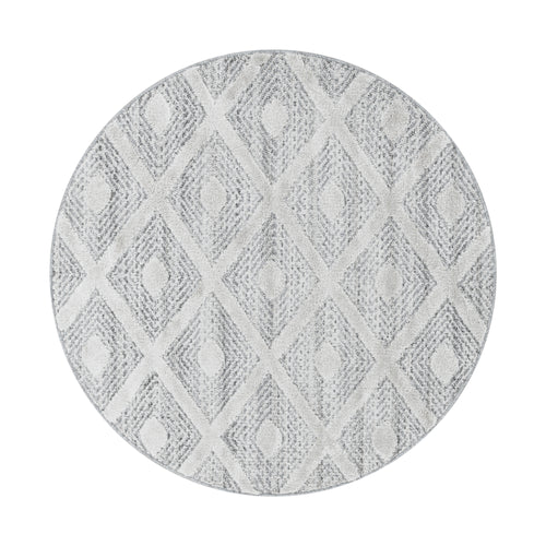 Covor din PP Pisa 4707 Round Geometric Gri & AYYTPCH-PISA4707GREY-ROUND