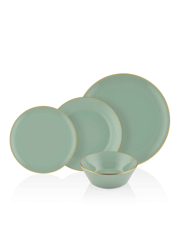 Set vesela din ceramica, Bisco Verde, 24 piese