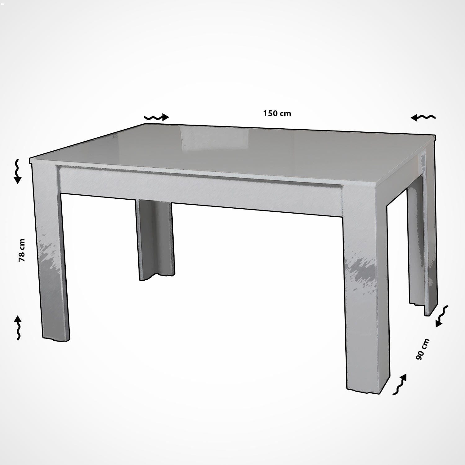 Masa extensibila din pal, Bois Nuc, L150-170xl90xH78 cm (5)