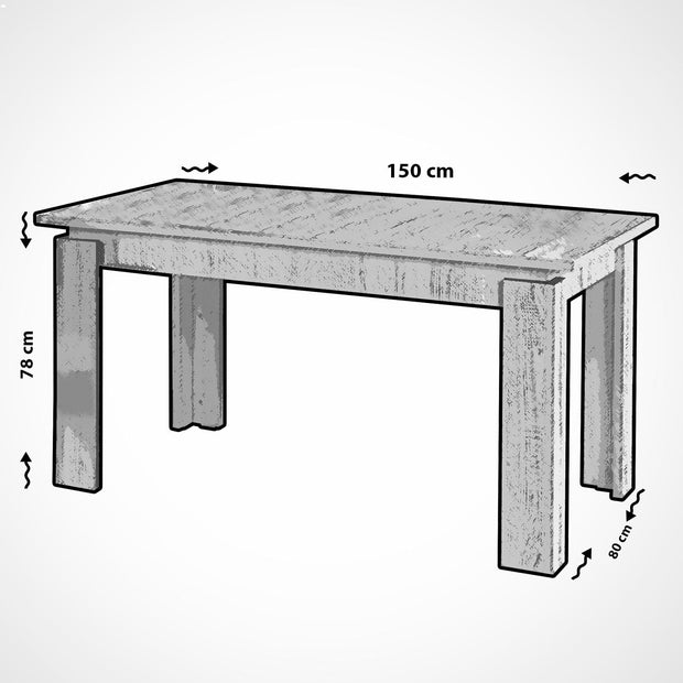 Masa extensibila din pal, Huqqa Stejar, L150-170xl80xH78 cm (5)