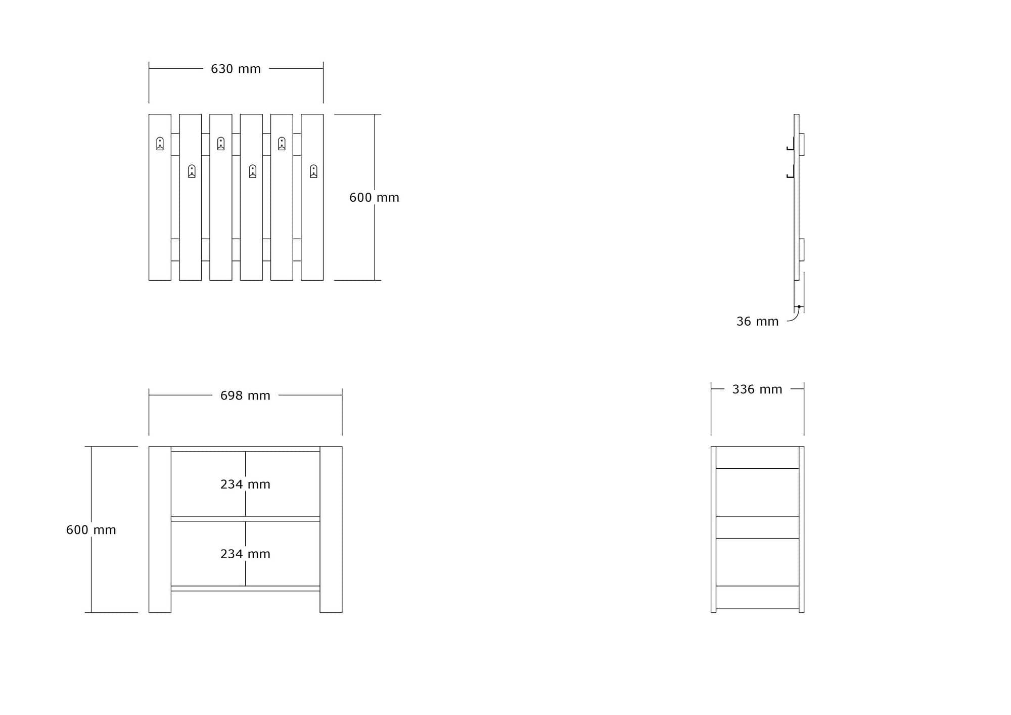 Set de mobila hol din pal, 2 piese, Friends Nuc (3)