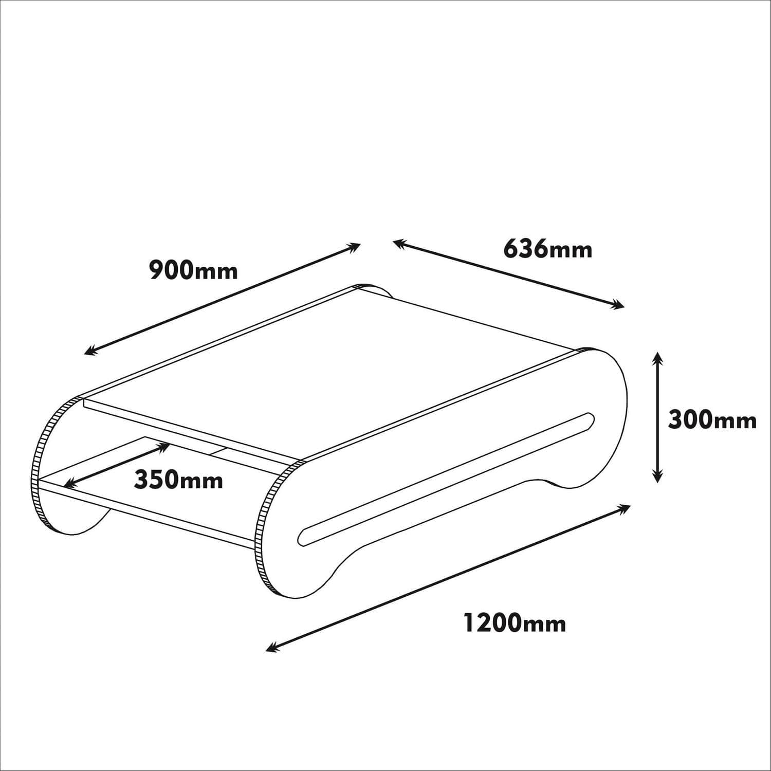 Masa de cafea din pal, Cool Nuc / Alb, L120xl63,6xH30 cm (3)