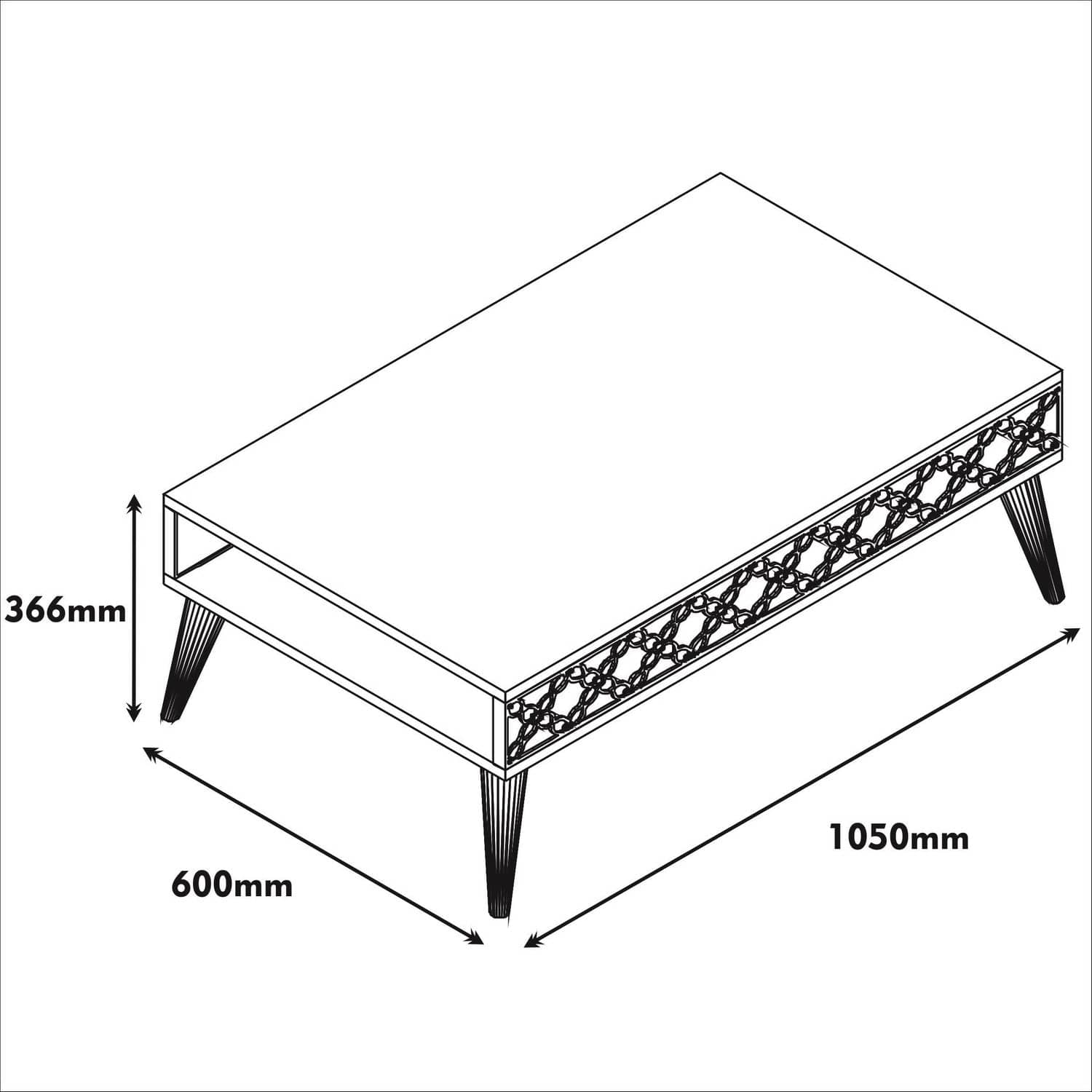 Masa de cafea din pal si plastic, City Nuc / Bleu, L105xl60xH36,6 cm (3)