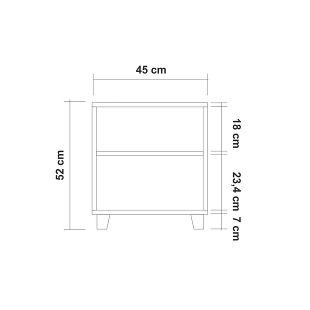 Noptiera din pal si lemn, cu 1 sertar, Leva Flow Pin Atlantic, l45xA40xH52 cm (3)