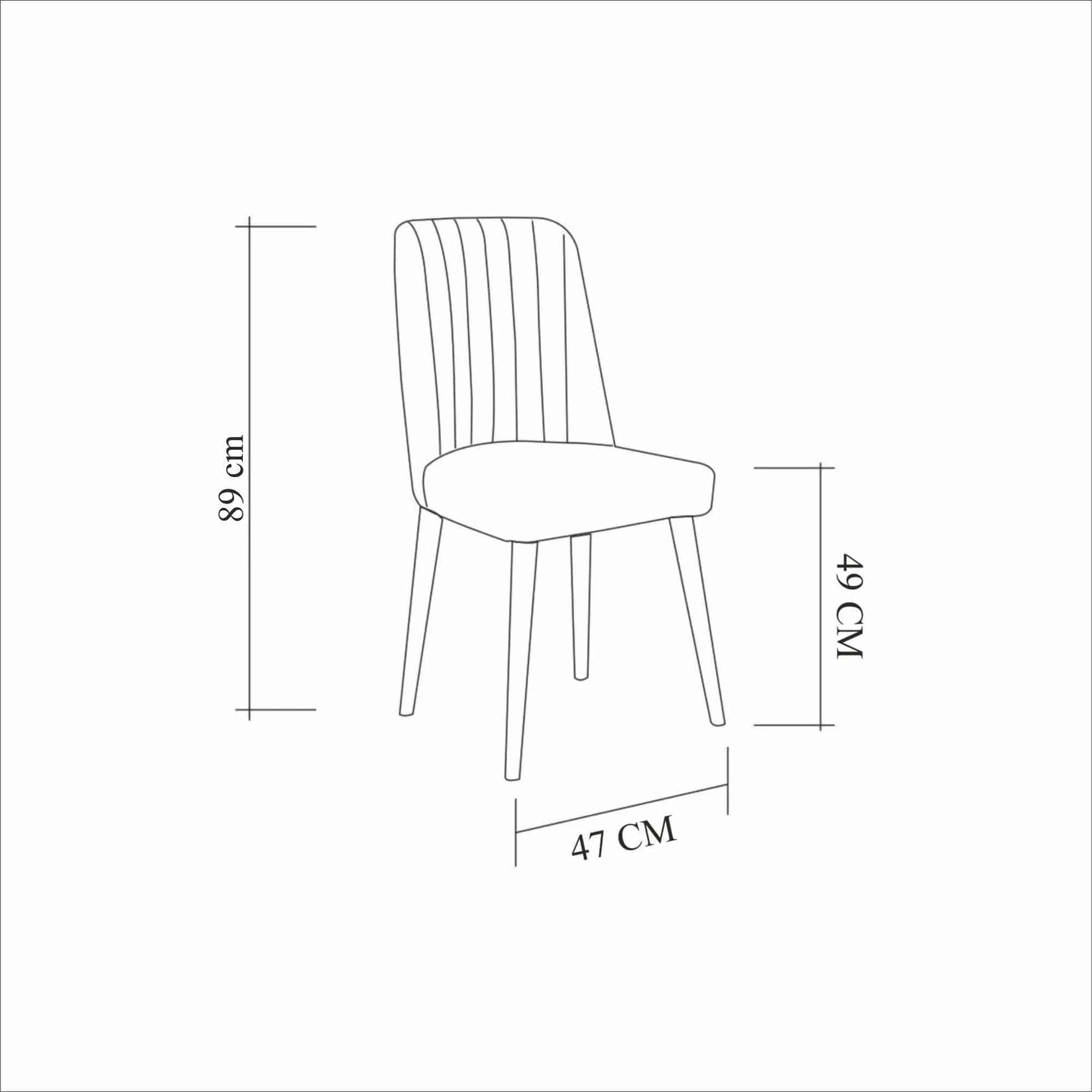 Scaun tapitat cu stofa si picioare din lemn, Vina Antracit / Pin Atlantic, l47xA46xH89 cm (2)