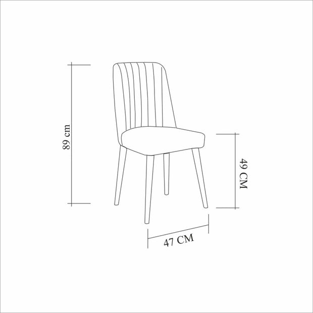 Scaun tapitat cu stofa si picioare din lemn, Vina Antracit / Pin Atlantic, l47xA46xH89 cm (2)