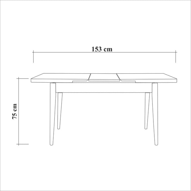 Masa extensibila din pal si lemn, Santiago Alb, L120-153xl75xH77 cm (4)